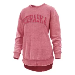 Pressbox Women's Nebraska Cornhuskers Ponchoville Crewneck Sweatshirt