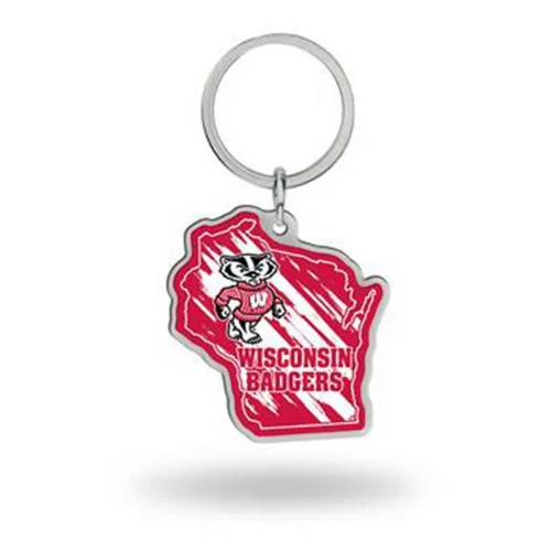 Rico Industries Rico Wisconsin Badgers Home State Key Chain 3 Rico Industries Rico Wisconsin Badgers Home State Key Chain